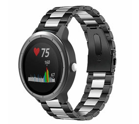 Strap-it Bracelet acier Garmin Vivoactive 3 (noir/argent)