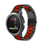 Strap-it Bracelet acier Garmin Vivoactive 3 (noir/rouge)