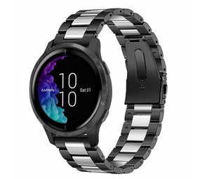 Strap-it Bracelet acier Garmin Venu (noir/argent)