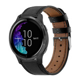 Strap-it Bracelet cuir Garmin Venu (serré noir)