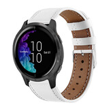 Strap-it Bracelet cuir Garmin Venu (blanc)