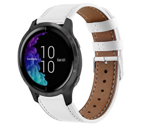 Strap-it Bracelet cuir Garmin Venu (blanc)