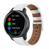 Strap-it Bracelet cuir Garmin Vivoactive 4 - 45mm - blanc