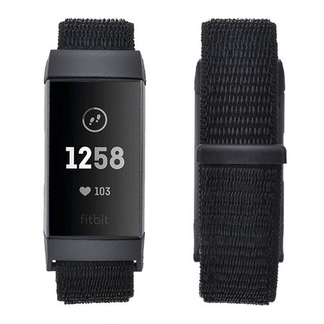 Strap-it Strap-it Bracelet nylon Fitbit Charge 3 (noir)