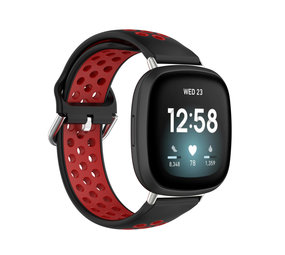 Strap-it Bracelet sport Fitbit Versa 3 (noir/rouge)