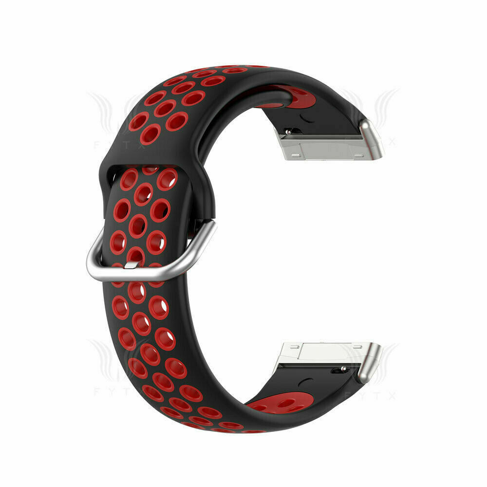 Strap-it Strap-it Bracelet sport Fitbit Versa 3 (noir/rouge)