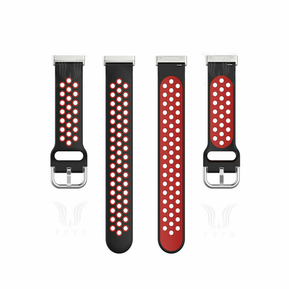 Strap-it Strap-it Bracelet sport Fitbit Versa 3 (noir/rouge)