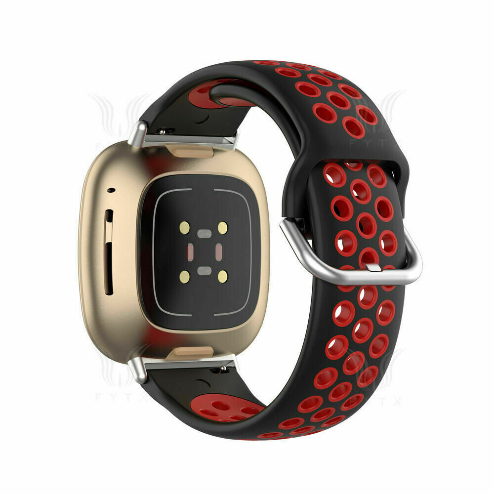 Strap-it Strap-it Bracelet sport Fitbit Versa 3 (noir/rouge)