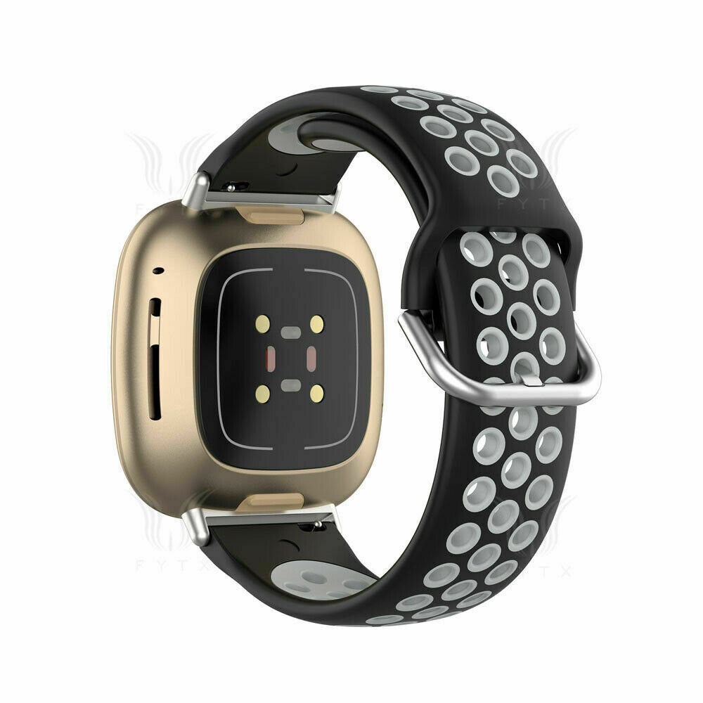Strap-it Strap-it Bracelet sport Fitbit Versa 3 (noir/gris) Strap-it Strap-it Bracelet sport Fitbit Versa 3 (noir/gris)