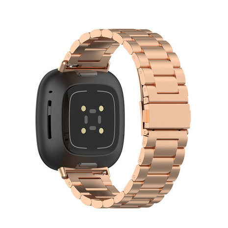 Strap-it Strap-it Bracelet acier Fitbit Versa 3(or rose)