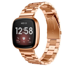 Strap-it Bracelet acier Fitbit Sense (or rose)