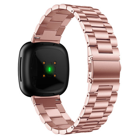 Strap-it Strap-it Bracelet acier Fitbit Versa 3(rose)