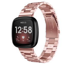 Strap-it Bracelet acier Fitbit Versa 3 (rose)