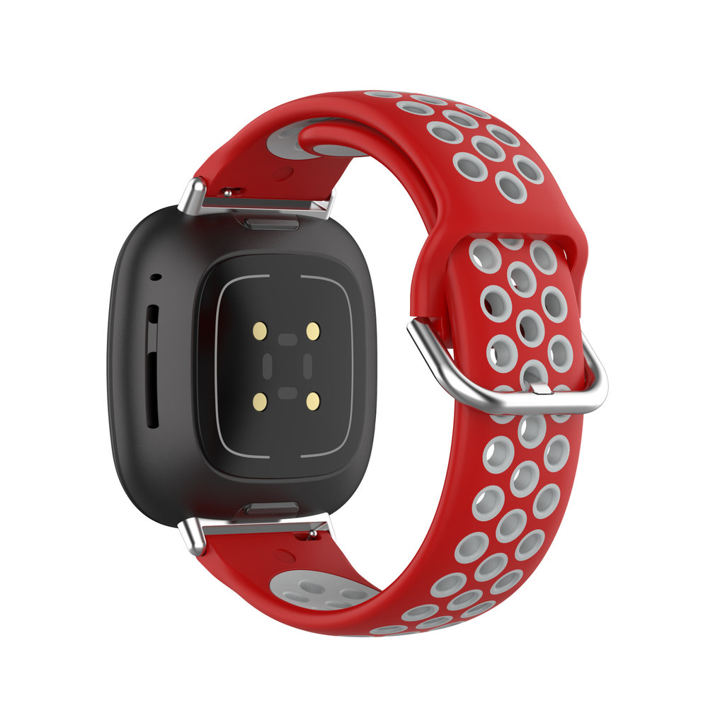 Strap-it Strap-it Bracelet sport Fitbit Versa 3 (rouge/gris) Strap-it Strap-it Bracelet sport Fitbit Versa 3 (rouge/gris)