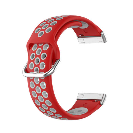 Strap-it Strap-it Bracelet sport Fitbit Versa 3 (rouge/gris) Strap-it Strap-it Bracelet sport Fitbit Versa 3 (rouge/gris)