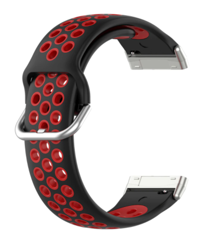 Strap-it Strap-it Bracelet sport Fitbit Sense (noir/rouge)
