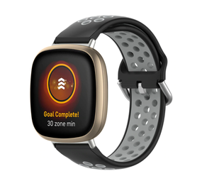 Strap-it Bracelet sport Fitbit Sense (noir/gris)