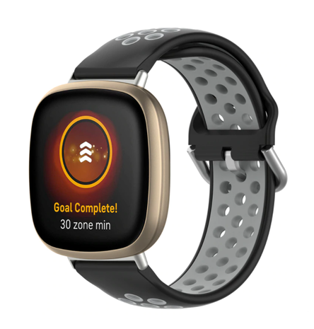 Strap-it Strap-it Bracelet sport Fitbit Sense (noir/gris)