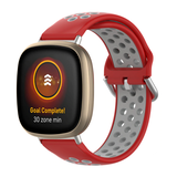 Strap-it Bracelet sport Fitbit Sense (rouge gris)