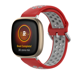 Strap-it Bracelet sport Fitbit Sense (rouge gris)