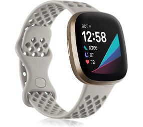 Strap-it Bracelet silicone avec trous Fitbit Versa 3 (gris)