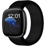 Strap-it Bracelet nylon Fitbit Sense (noir)