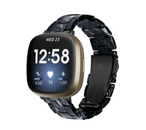 Strap-it Bracelet résine Fitbit Versa 3 (noir/blanc)