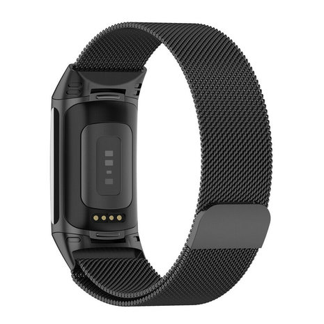 Strap-it Strap-it Bracelet Milanais Fitbit Charge 5 (noir)