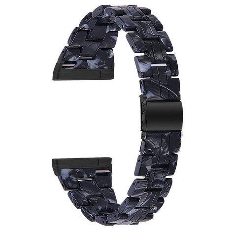 Strap-it Strap-it Bracelet résine Fitbit Sense (noir/blanc)