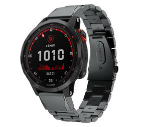 Strap-it Bracelet acier Garmin Fenix 7 (noir)
