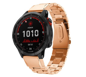 Strap-it Bracelet acier Garmin Fenix 7 (or rose)