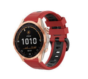 Strap-it Bracelet sport Garmin Fenix 7s (rouge/noir)
