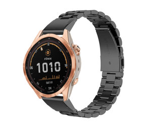 Strap-it Bracelet acier Garmin Fenix 7s (noir)