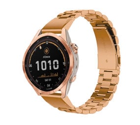 Strap-it Bracelet acier Garmin Fenix 7s (or rose)