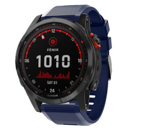 Strap-it Bracelet silicone Garmin Fenix 7x (bleu foncé)