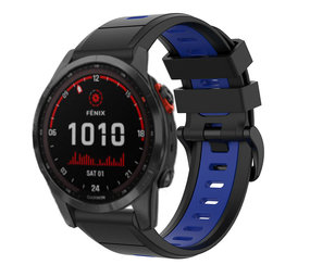 Strap-it Bracelet sport Garmin Fenix 7x (noir/bleu)