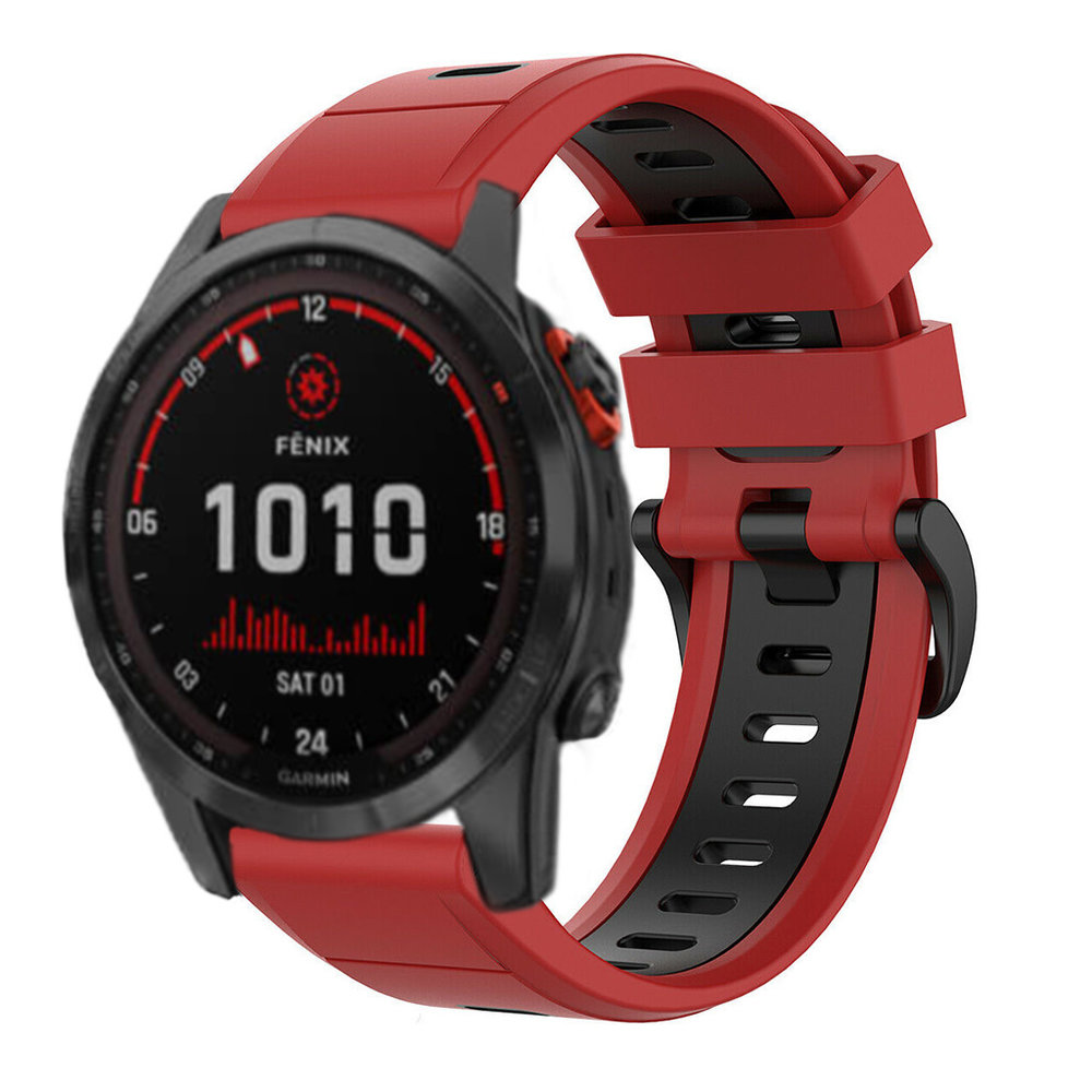 Strap-it Strap-it Bracelet sport Garmin Fenix 7x (rouge/noir)