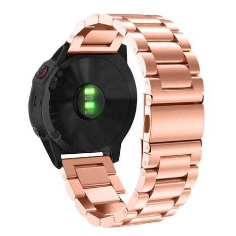 Strap-it Strap-it Bracelet acier Garmin Fenix 7x (or rose)