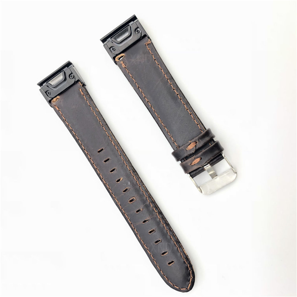 Strap-it Strap-it Bracelet cuir Garmin Fenix 7 (marron foncé) Strap-it Strap-it Bracelet cuir Garmin Fenix 7 (marron foncé)