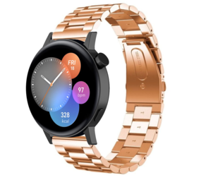 Strap-it Bracelet acier Huawei Watch GT 3 42mm (or rose)
