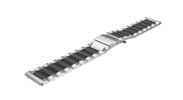 Strap-it Strap-it Bracelet acier Huawei Watch GT 3 42mm (argent/noir) Strap-it Strap-it Bracelet acier Huawei Watch GT 3 42mm (argent/noir)