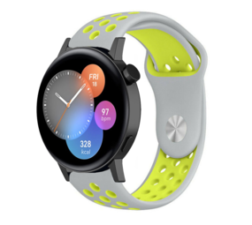 Strap-it Bracelet sport Huawei Watch GT 3 42mm (gris/jaune)