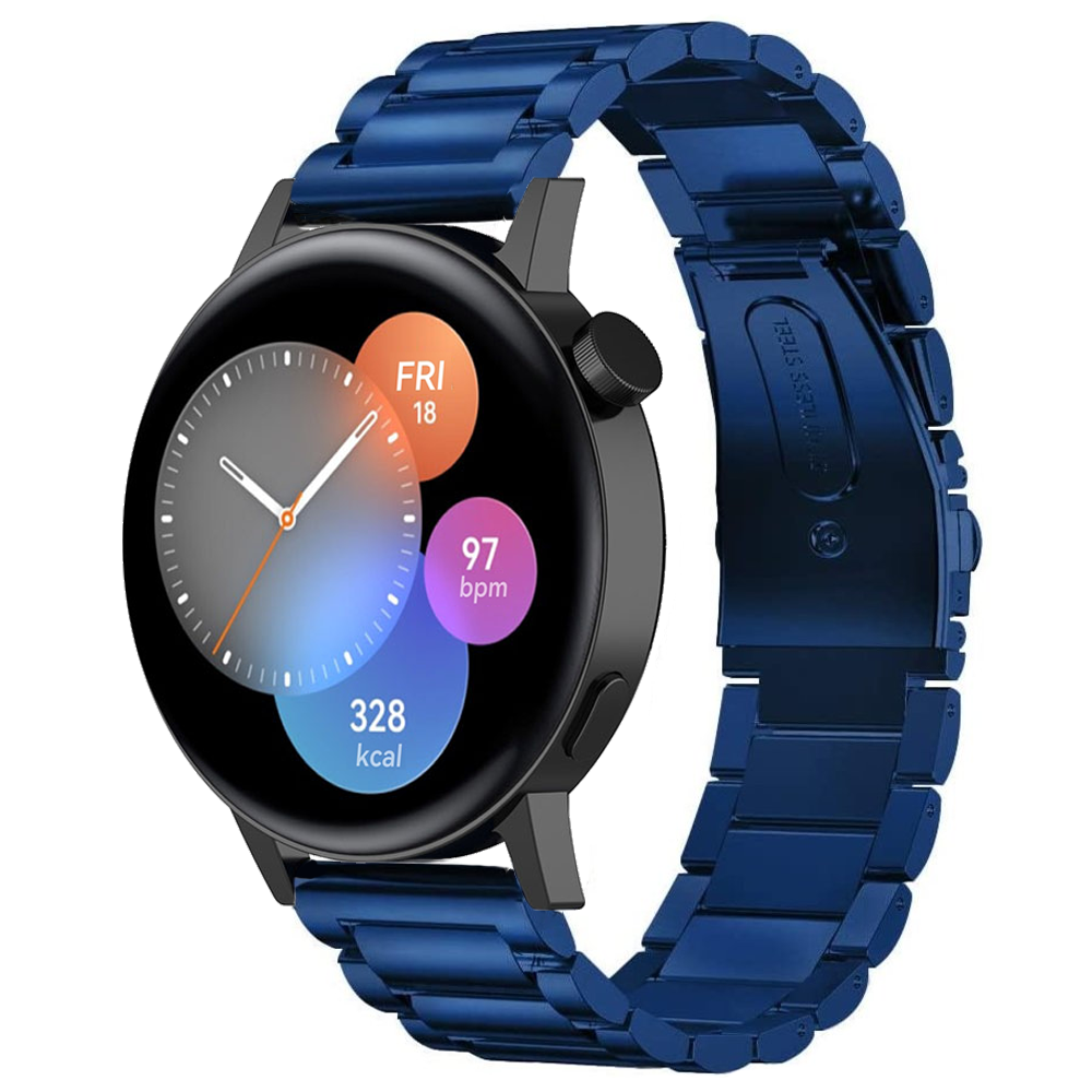 Strap-it Strap-it Bracelet acier Huawei Watch GT 3 42mm (bleu) Strap-it Strap-it Bracelet acier Huawei Watch GT 3 42mm (bleu)