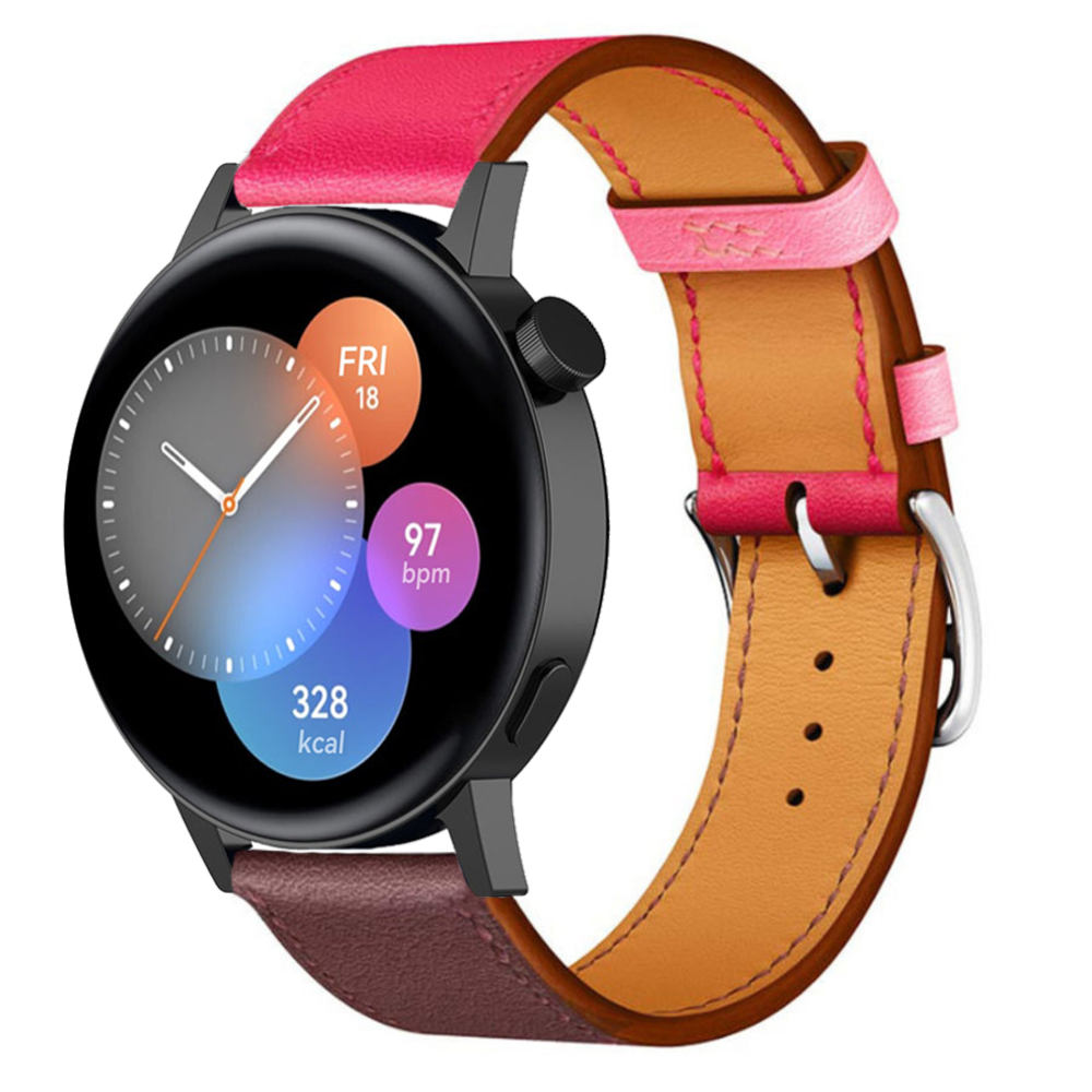 Strap-it Strap-it Bracelet cuir Huawei Watch GT 3 42mm (rose/rouge marron) Strap-it Strap-it Bracelet cuir Huawei Watch GT 3 42mm (rose/rouge marron)