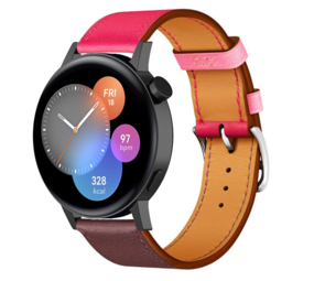Strap-it Bracelet cuir Huawei Watch GT 3 42mm (rose/rouge marron)