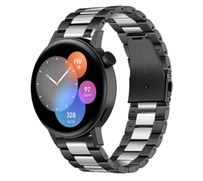 Strap-it Bracelet acier Huawei Watch GT 3 42mm (noir/argent)