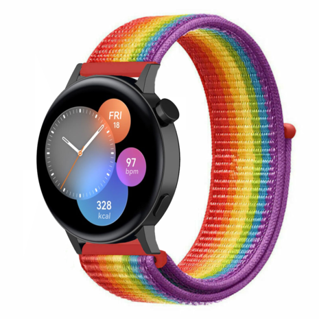 Strap-it Strap-it Bracelet nylon Huawei Watch GT 3 42mm (arc-en-ciel) Strap-it Strap-it Bracelet nylon Huawei Watch GT 3 42mm (arc-en-ciel)