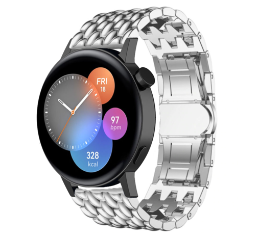 Strap-it Strap-it Bracelet acier dragon Huawei Watch GT 3 42mm (argent)