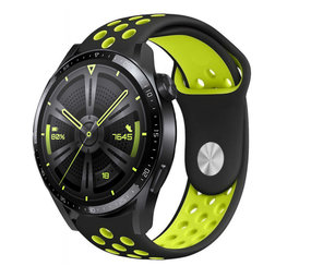 Strap-it Bracelet sport Huawei Watch GT 3 46mm (noir/jaune) Strap-it Bracelet sport Huawei Watch GT 3 46mm (noir/jaune)