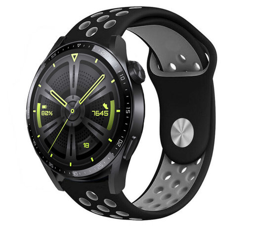 Strap-it Strap-it Bracelet sport Huawei Watch GT 3 46mm (noir/gris) Strap-it Strap-it Bracelet sport Huawei Watch GT 3 46mm (noir/gris)